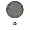 A coin with the image of a man 's head on it.