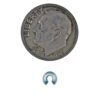 A coin and some small metal part