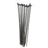A bunch of metal sticks are standing up