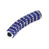 A blue and silver bead is shown.