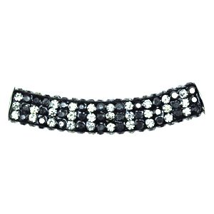 A black and white bracelet with many beads