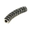A black and silver bead is shown.