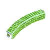 A green bead is shown with two rows of beads.