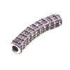 A purple and silver bead is shown.