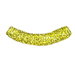 A banana with yellow and green glitter on it.