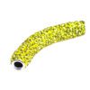 A yellow tube with many small beads on it