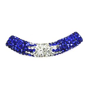 A blue and white bracelet with some diamonds