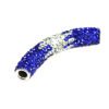 A blue and white bead is shown.