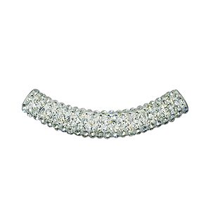 A curved piece of jewelry with a diamond pattern.