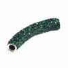 A green bead is shown with many small beads.