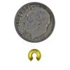 A coin and some gold colored metal rings