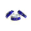 A set of three blue and silver rings.
