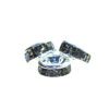 A pair of silver rings sitting on top of each other.