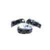A set of three black rings sitting on top of each other.