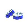 A pair of blue and silver rings with stars.