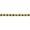 A chain of gold colored beads is shown.