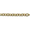 A chain that is gold colored and has some type of object on it.
