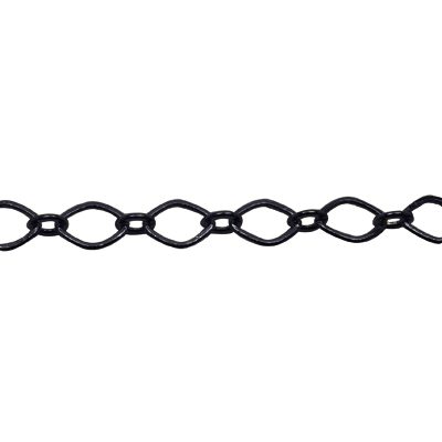 A black chain is shown on a white background.