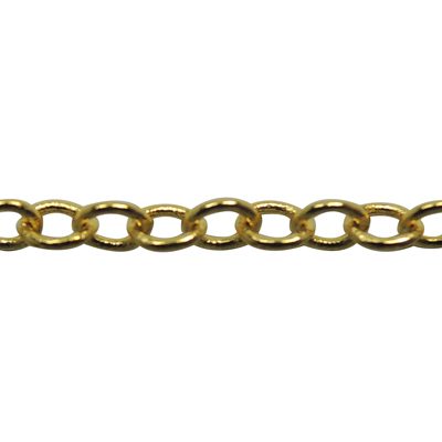 A chain that is gold colored and has some type of metal.