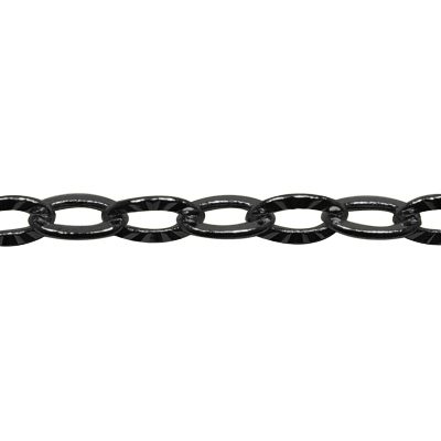 A black chain is shown on a white background.