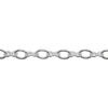 A chain that is silver colored and has a small link.
