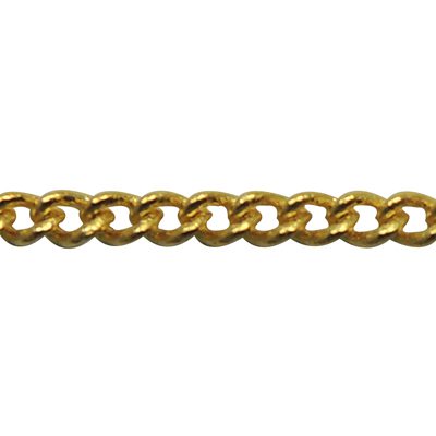 A chain that is gold colored and has some type of design.