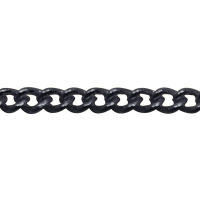 A black chain is shown on a white background.