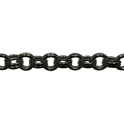 A black chain is shown on a white background.