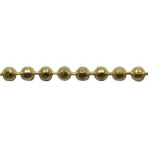 A chain of gold colored beads is shown.