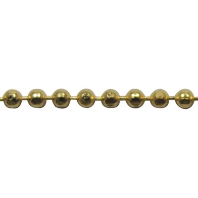 A chain of gold colored beads is shown.