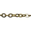 A chain with a gold colored link and a key hole.
