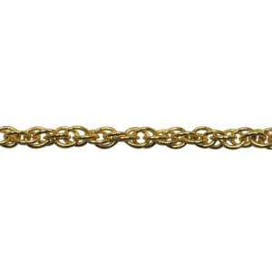 A gold chain is shown with the same pattern as it.
