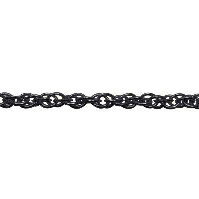 A black chain is shown on a white background.