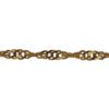 A gold chain with a pattern of intertwining.