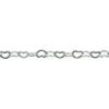 A silver chain with hearts on it.