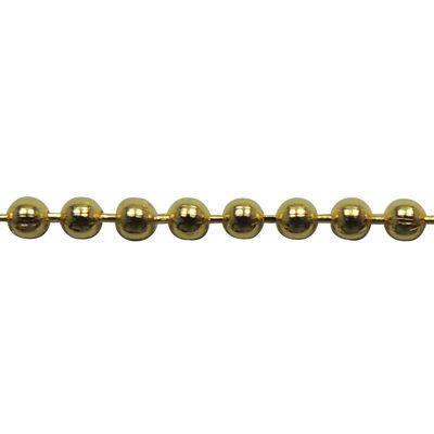 A gold chain with many small balls on it