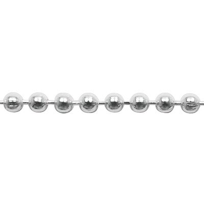 A chain of silver balls is shown.