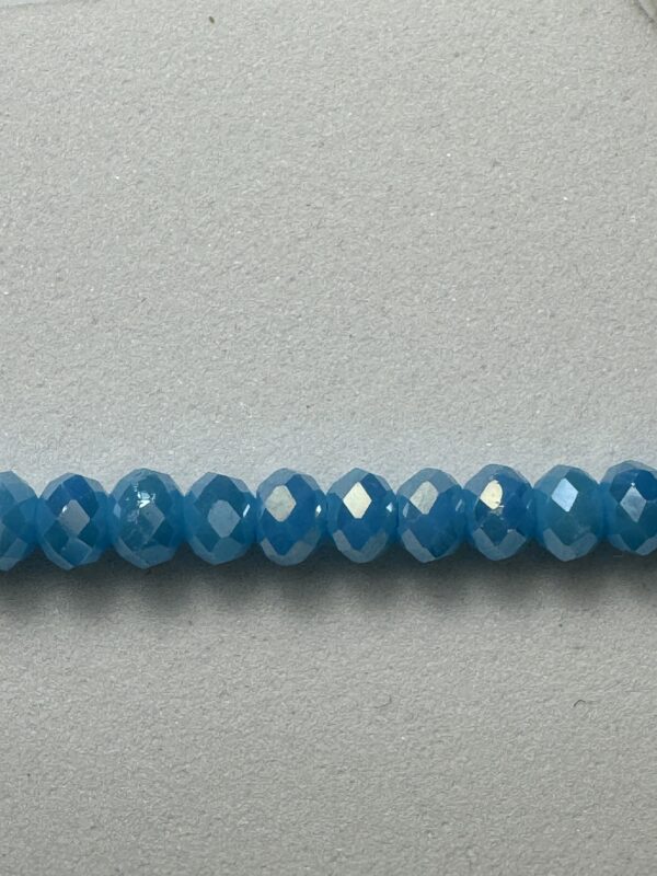 Row of light blue faceted beads.