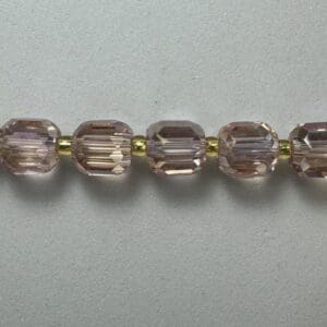 Pink crystal beaded necklace detail.