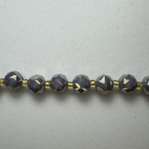 Dark gray faceted glass beads necklace.