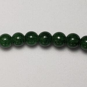 Dark green round beads string.