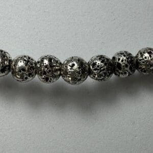 Silver lava rock beaded bracelet.