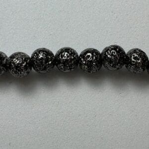 Black lava rock beads string.