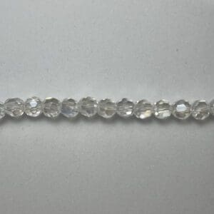 4mm transparent faceted crystal bead string