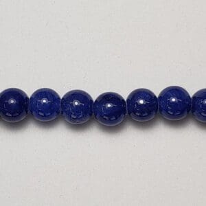 Row of shiny midnight blue round beads