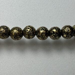Bronze textured beads string.