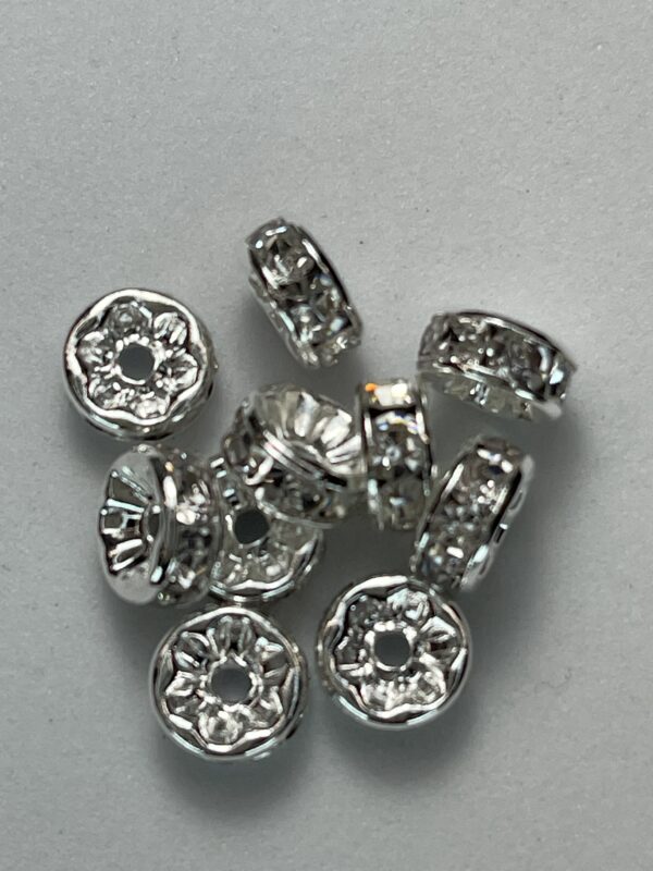 4SP15S 4mm Silver Round Spacer, Crystal
