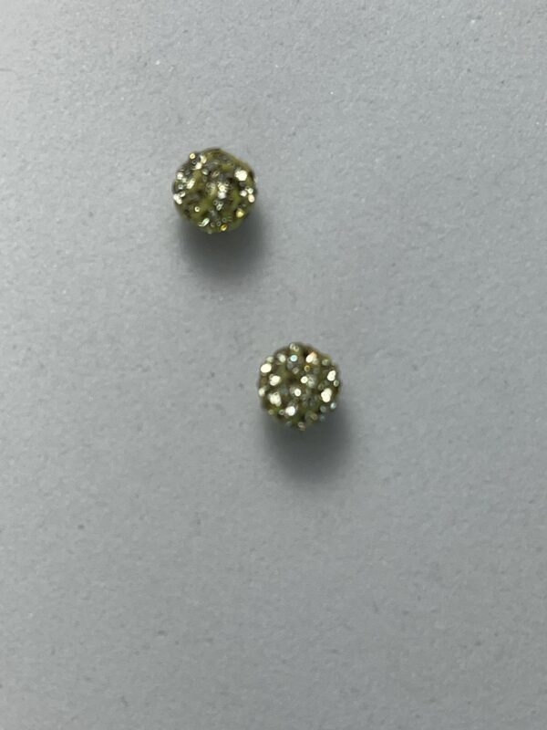 Pair of sparkly gold stud earrings.